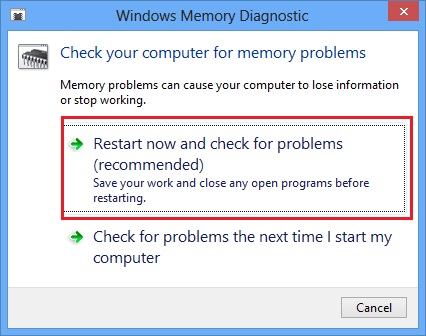 Enabling Windows 8 Memory Diagnostic