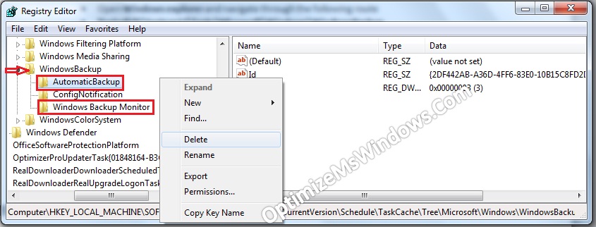 Remove Task Scheduler Task Image Registry Entries