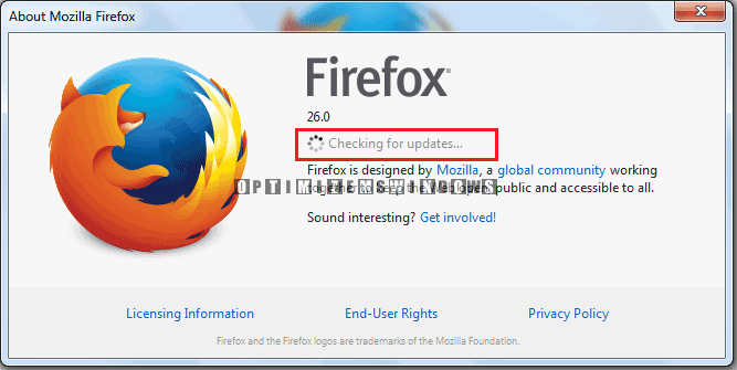 How to check for Updates in firefox
