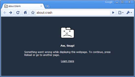 Google crash. Опаньки гугл хром.